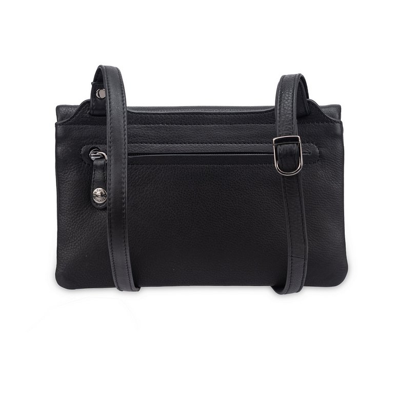Сумка женская Dr.Koffer 23х15х3см см, нат.кожа черная