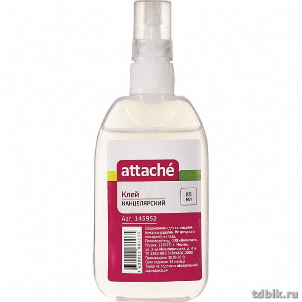 Клей синтетический 85гр, с дозатором Attache