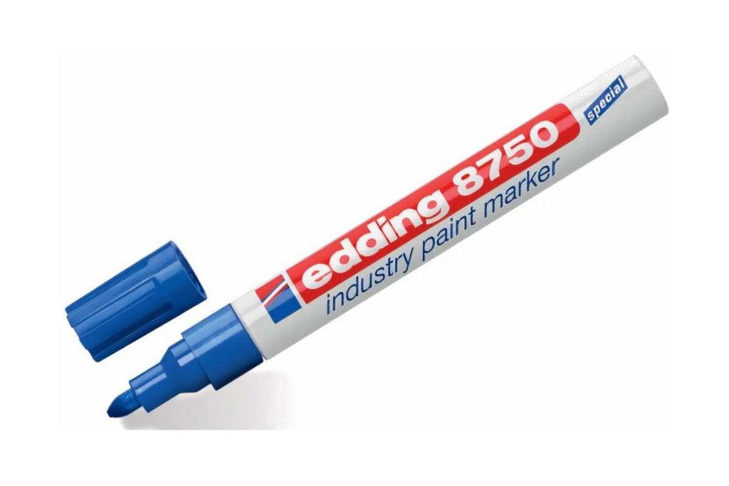 Маркер промышленный 2-4мм Edding 8750 лаковый, метал. корпус, синий