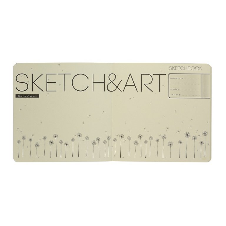 Скетчбук 145*145 мм, 100л. иск. кожа BrunoVisconti "Sketch&Art. Original flex" красный, бум.бежевая