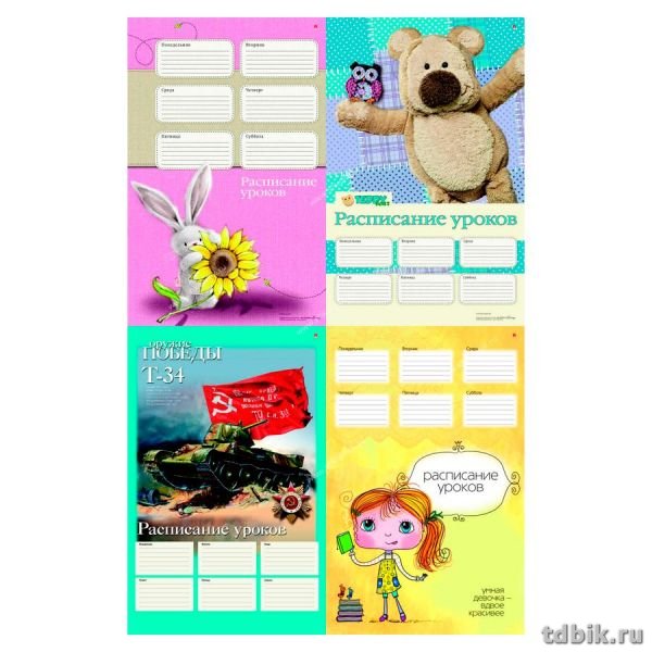 Расписание уроков А3 (4 вида) Альт