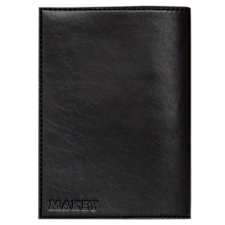 Обложка для паспорта Макей нат. кожа "Геометрия" цв. черный