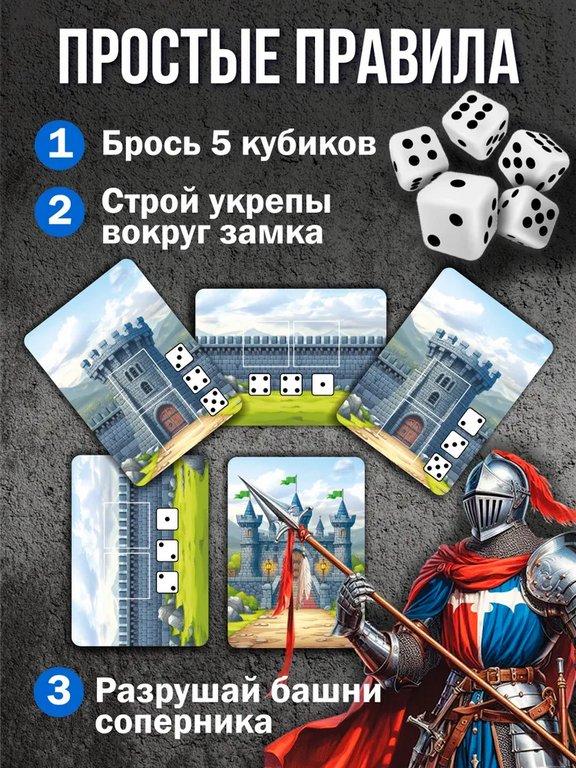 Игра настольная  .7+ с карточками "Цитадель" (2-4 игрока, 30 мин) Русский стиль