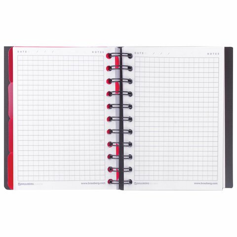 Блокнот А6 150л., 105*148 мм, на гребне пласт. обложка Brauberg Black Jack, клетка