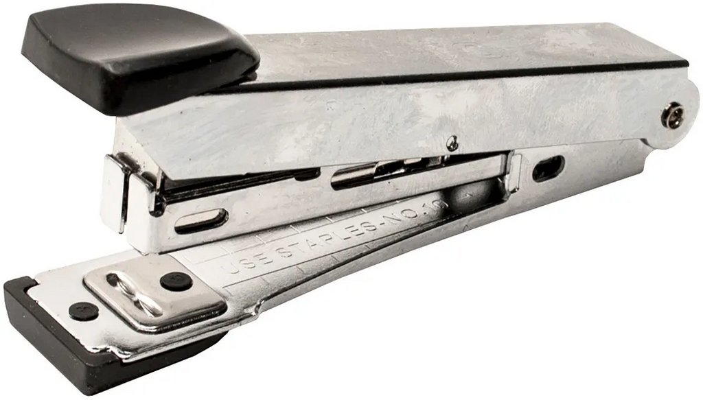 Степлер № 10 до 15л металлический, Buro Elementary, чёрный с антистеплером