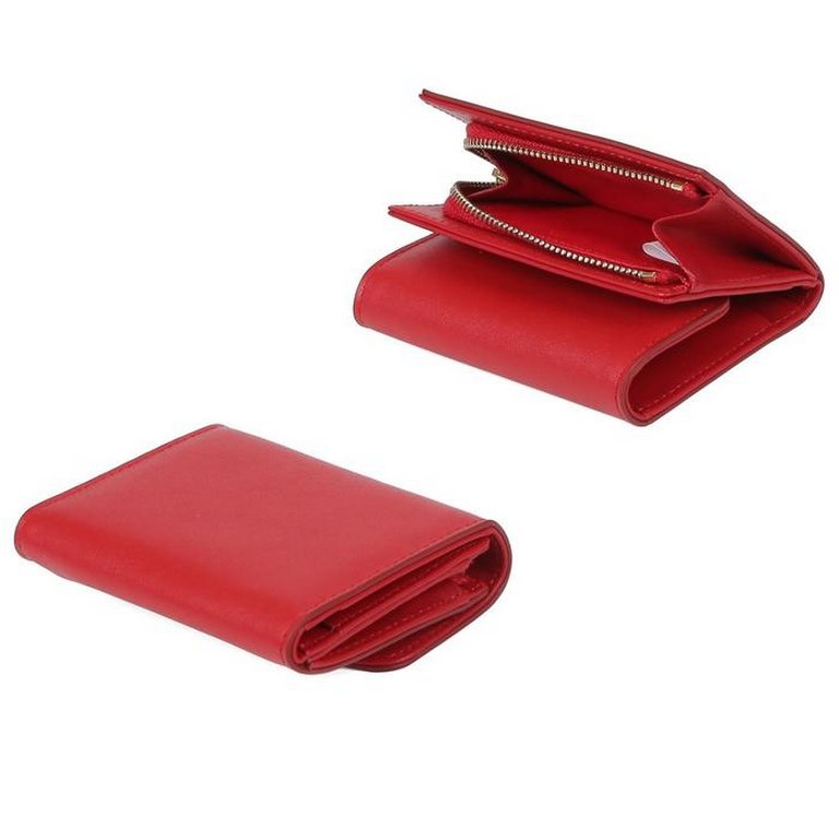 Портмоне FABRETTI женское, нат. кожа, 10*8*2,5см, красный