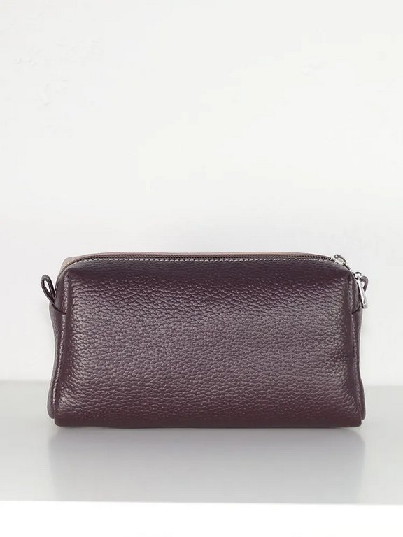 Косметичка D.Morelli "Триада" нат. кожа, бордовая