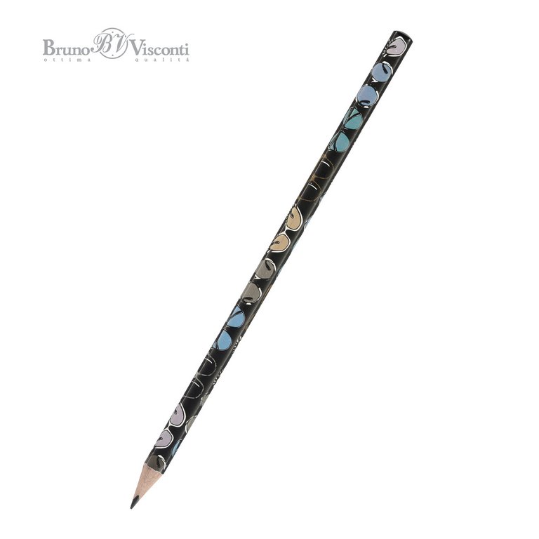 Карандаш ч/г HB с рис. трехгранный Bruno Visconti HappyGraphix "Очки"