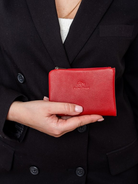 Портмоне Franchesco Mariscotti нат. кожа, , гранат