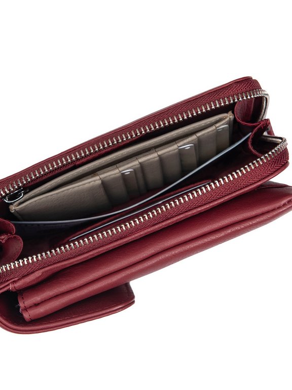 Сумка женская Dr.Koffer 13х19х4см см, нат.кожа бордовая