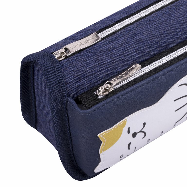 Пенал  для девочки Юнландия "Cats rulel" 21*9*6см, синий