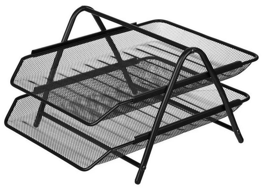 Лоток горизонтальный металл. двойной черный Attache