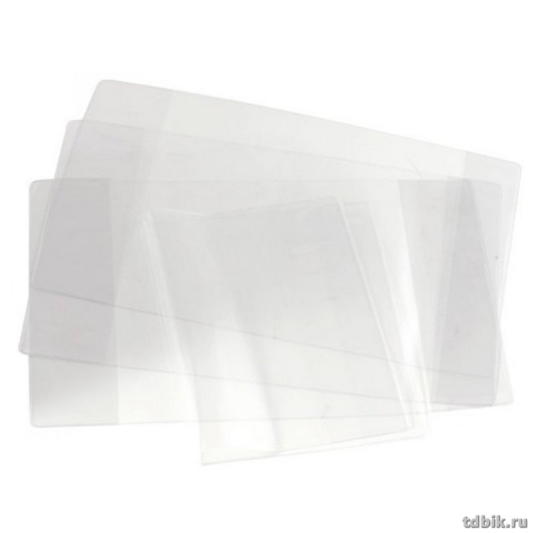 Обложка 212*350мм ПВХ (100мкм) д/тетрадей и дневников прозрачная ТОП-СПИН