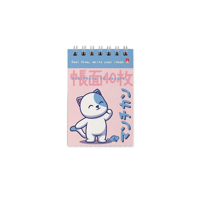 Блокнот А7  40л.,  68*101 мм, на гребне Альт "KAWAII ANIMALS" 4 вида