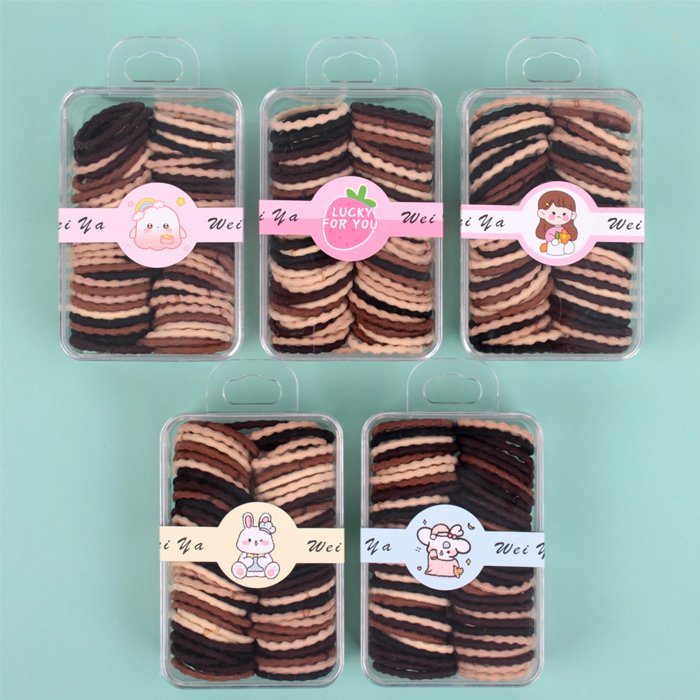 Резинки для волос в наборе ассорти (коричневые тона)