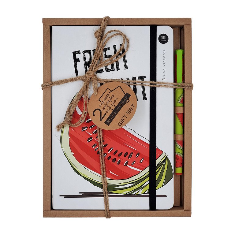 Набор подарочный BrunoVisconti "MEGAPOLIS JOURNAL. FRESH & FRUITY" (Записная книжка + ручка)