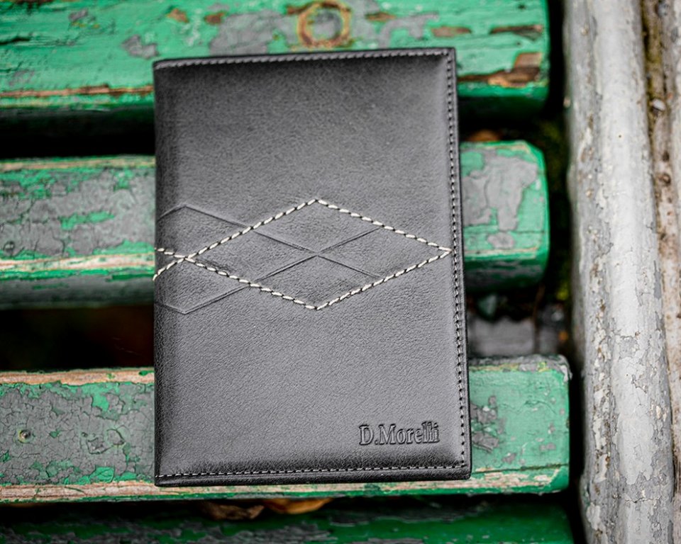 Бумажник водителя D.Morelli "Бонд" нат. кожа, серый