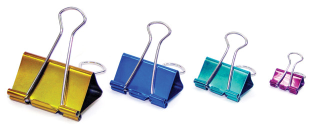 Зажим для бумаг 41 мм цветной