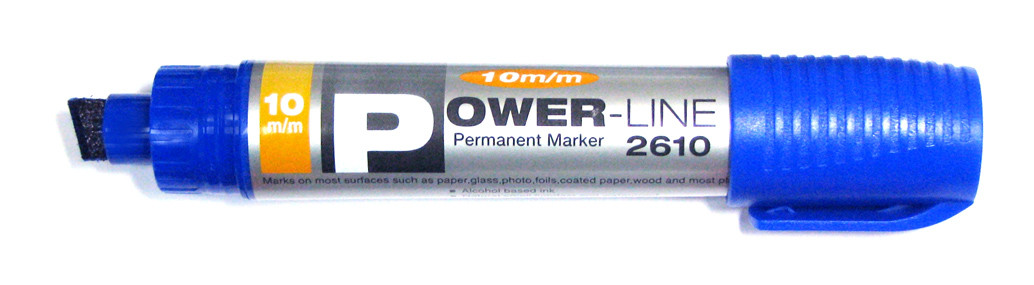 Маркер перманентный 10 мм Line Plus скошенный, синий