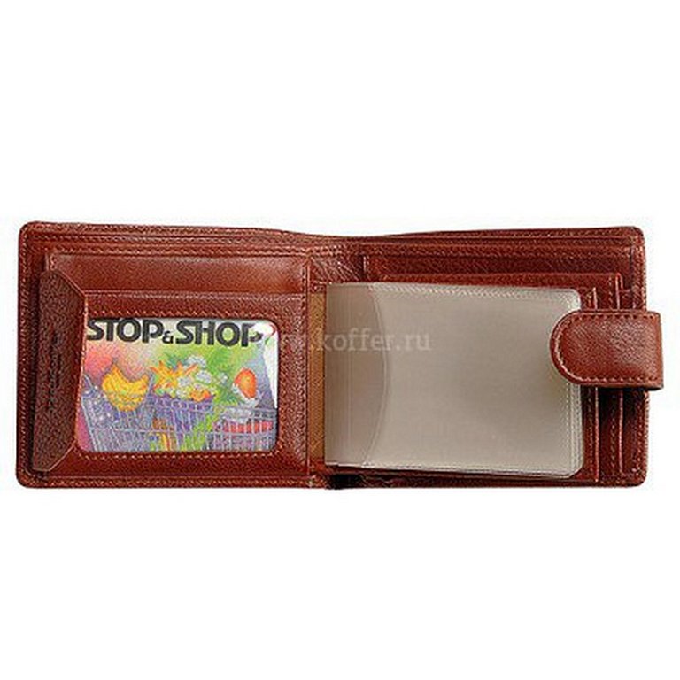 Портмоне Dr.Koffer нат. кожа, с встроенной визитницей на 8 карточек, коньяк