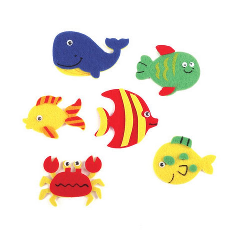 Наклейки из фетра "Рыбки" 12шт/уп. ОСТРОВ СОКРОВИЩ