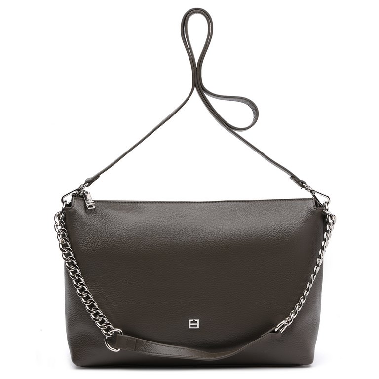 Сумка женская FABRETTI 30х21х10 см, нат. кожа, табачный