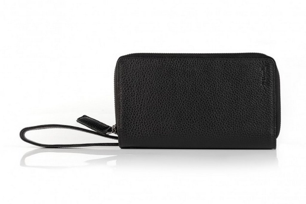 Сумка-органайзер Faetano "TEXAS" нат. кожа, с выдвижной ручкой, черная