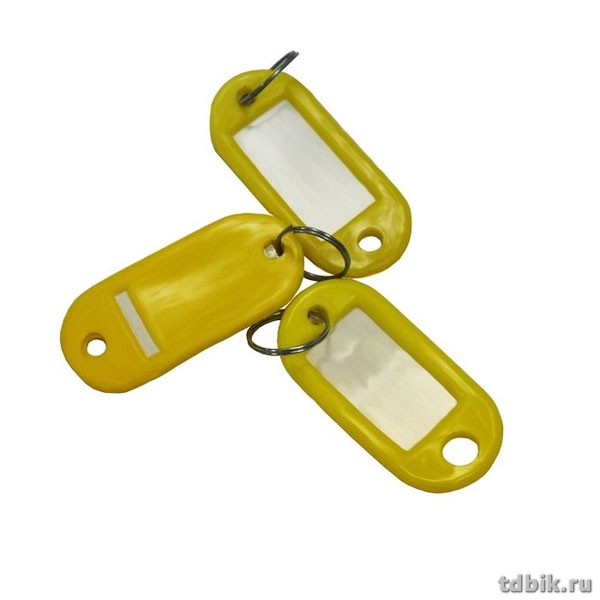Брелок для ключей длина 50 мм, инфо-окно 35*15 мм, цвет желтый