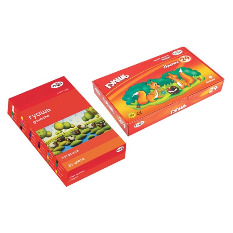 Гуашь 24 цв. по 20 мл ГАММА "Мультики"