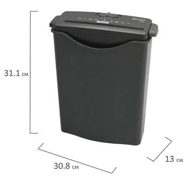 Шредер Brauberg S6-S (фрагменты 8мм, 6 лист, 7,5 литр., ур-нь секретности 1)