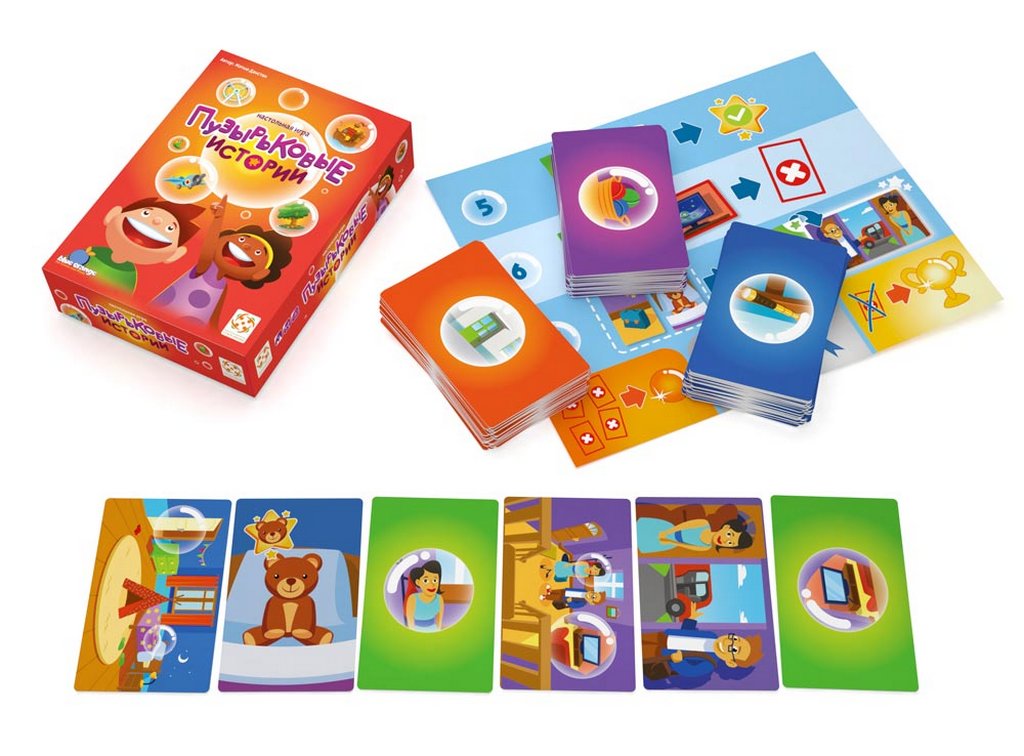 Игра настольная  .4+ "Пузырьковые истории" (1,2 игр., 10-15 мин)