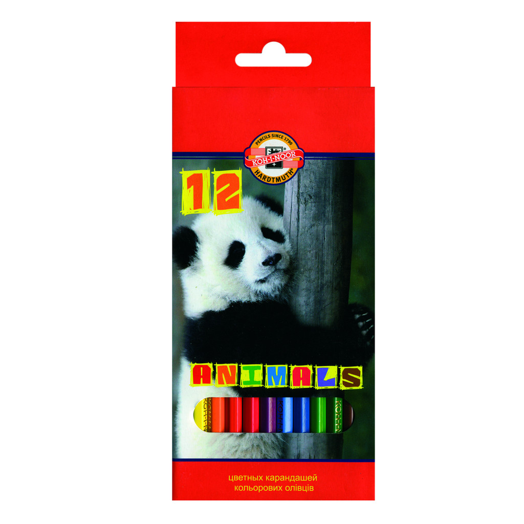 Набор карандашей  12 цв. KOH-I-NOOR "Животные"