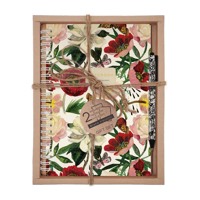 Набор подарочный BrunoVisconti "ПИОНЫ" (ТЕТРАДЬ НА ГРЕБНЕ В КЛ.+ РУЧКА)