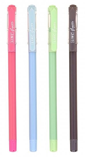 Ручка шариковая масляная Linc Glycer colors резин.упор  0,7мм синяя (ст.142мм, линия 0,35мм) игольч.