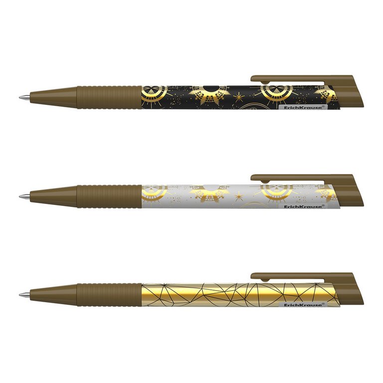 Ручка шариковая авт. с рис. ErichKrause Magic Sky  резин. упор 0,7мм синяя (линия 0,35мм)