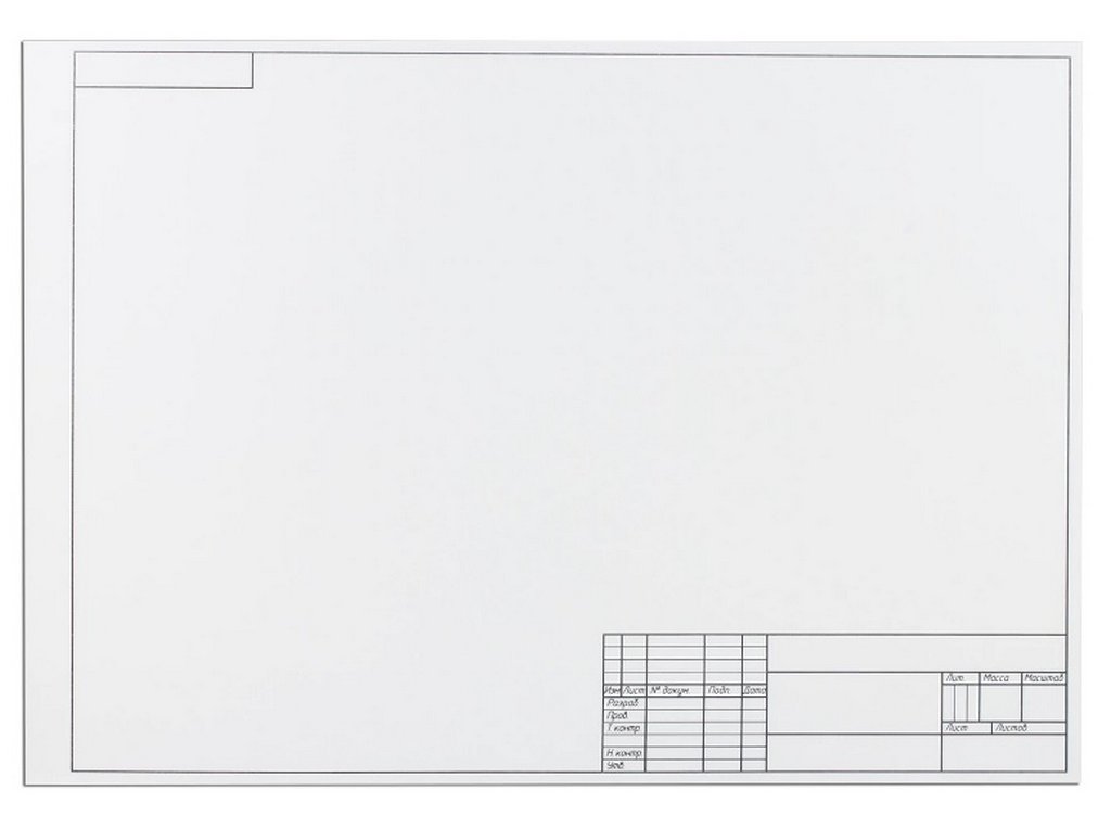 Папка для черчения А3, 10л., горизонтальная рамка, 160г/м2, Пифагор