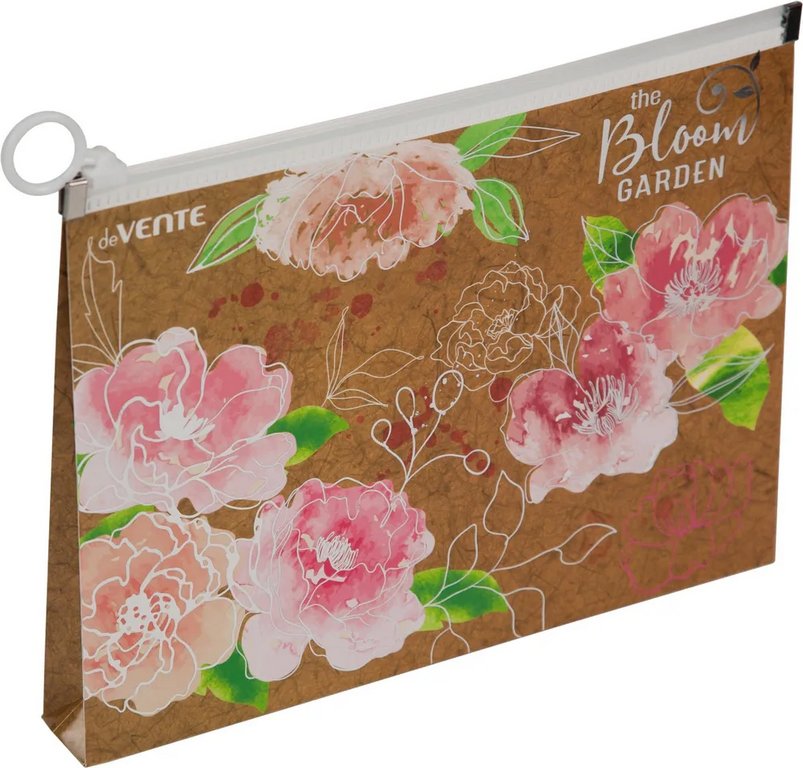 Папка на молнии А5 (240*185 мм) пластик"Bloom Garden" deVENTE