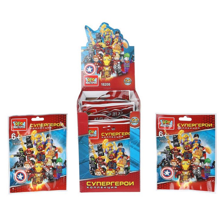 Конструктор пластиковый   АССОРТИ "Супергерои" Город мастеров