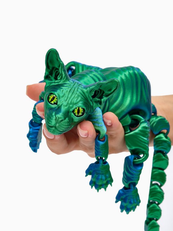 Игрушка Фигурка "Кот Сфинкс", подвижная, 3Д - печатная игрушка