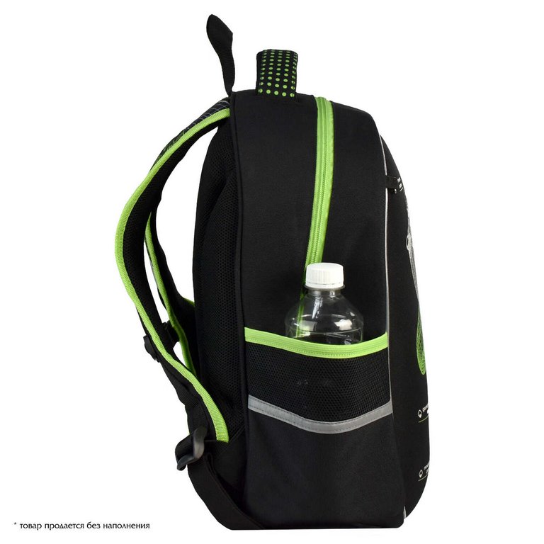 Рюкзак каркасный для мальчика Феникс+ "ДЖОЙСТИКИ" 27,5*37,5*14,5 см, черный/зеленый
