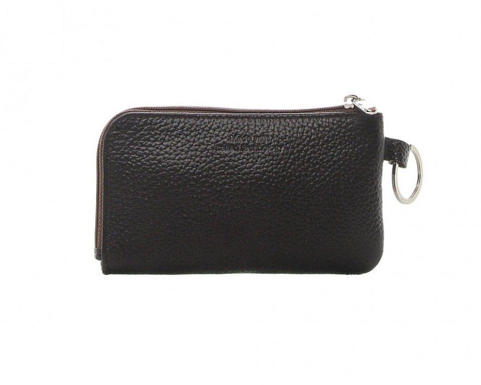 Футляр для ключей  D.Morelli "Patch" бордо, из нат.кожи, на молнии