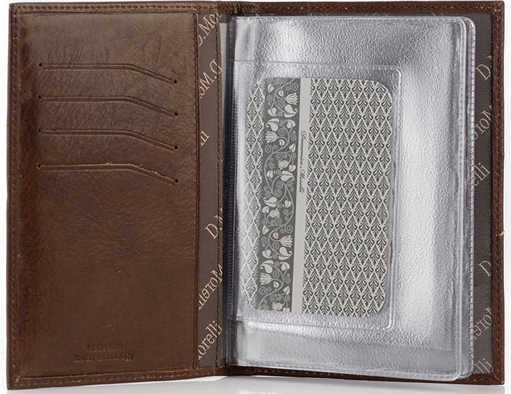 Бумажник водителя D.Morelli "Бонд" нат. кожа, коричнвый