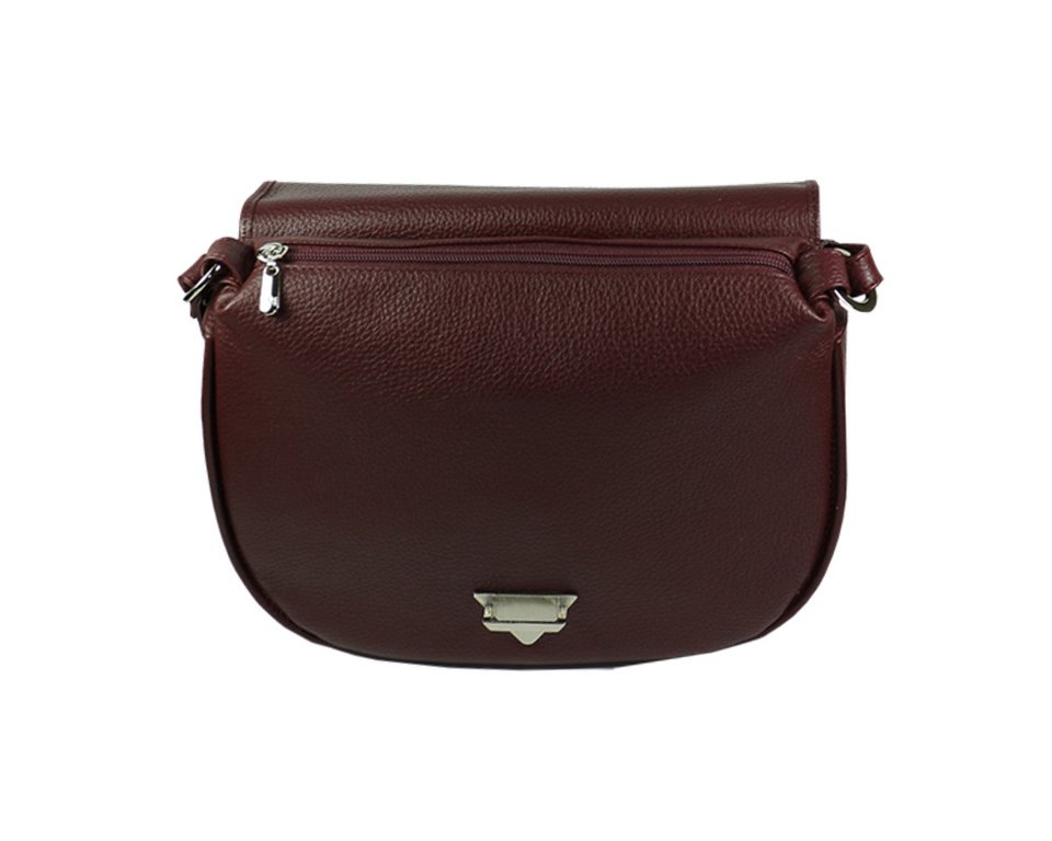 Сумка женская  D.Morelli, нат. кожа, бордовая, средняя, 25,5*22*7 см