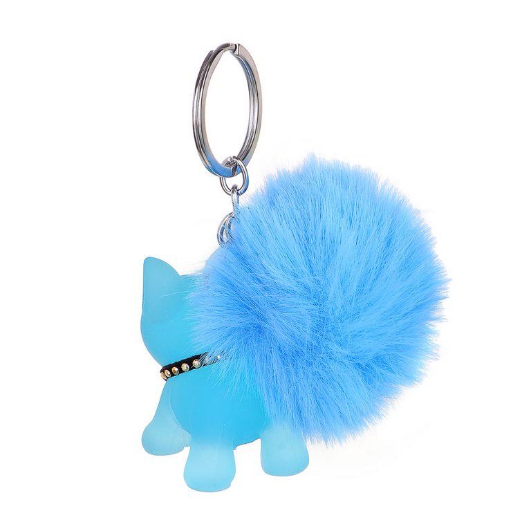 Брелок "Помпон с собачкой", 5,5*12,2 см (иск. мех) ассорти