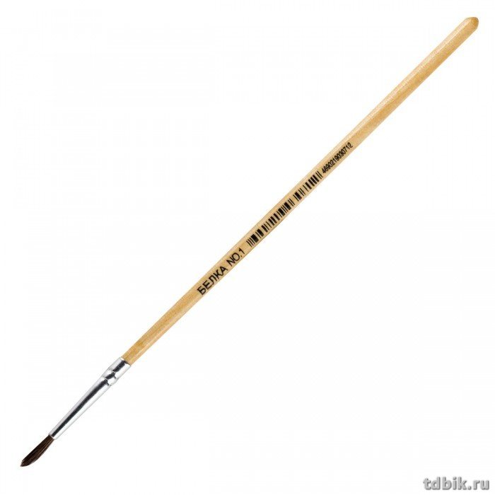 Кисть Белка № 3 круглая живописная (короткая ручка) Attomex