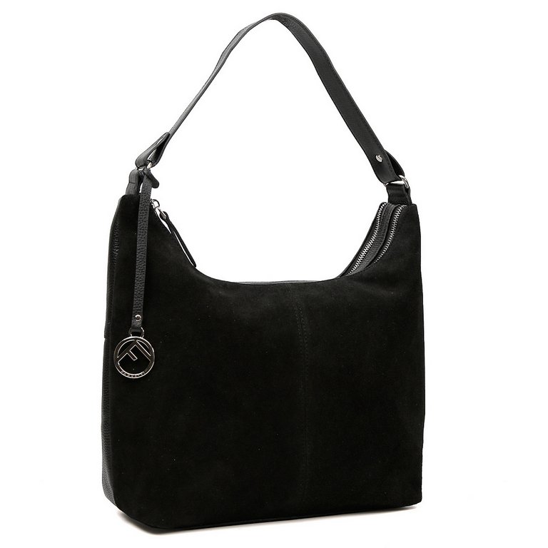 Сумка женская FABRETTI 30*26*12см, нат. кожа, черный