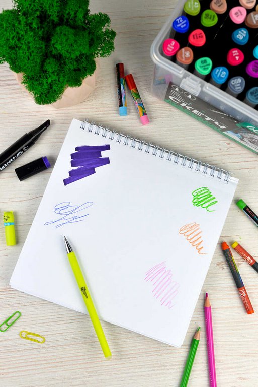 Скетчбук 195*195 мм, 80л. гребень "ЮЖНЫЙ ГОРОД" 100 г/м2 тв. обложка