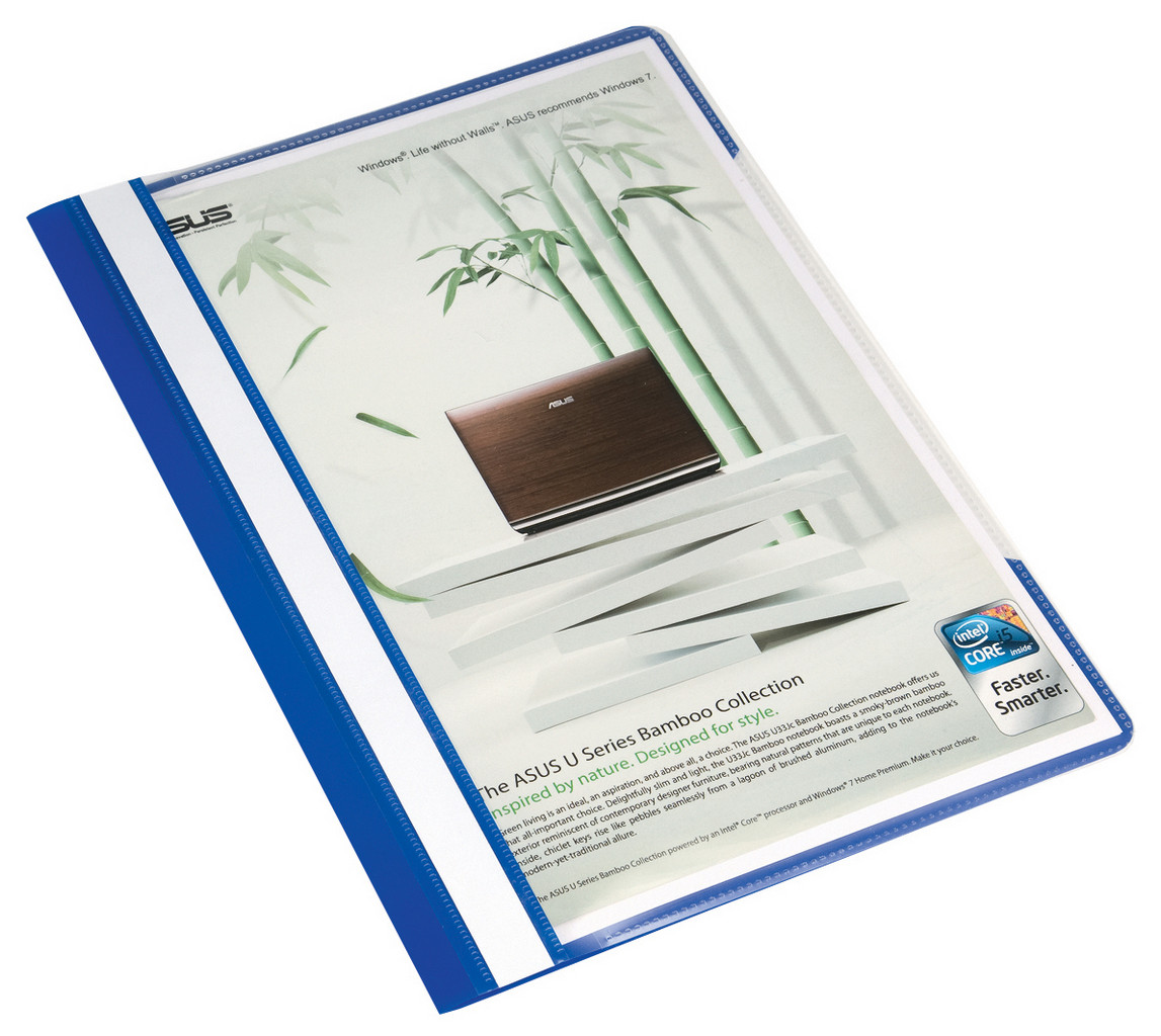 Папка-скоросшиватель А4 пластик (0,12/0,16 мм) с внешним карманом, цвета в ассортименте Бюрократ