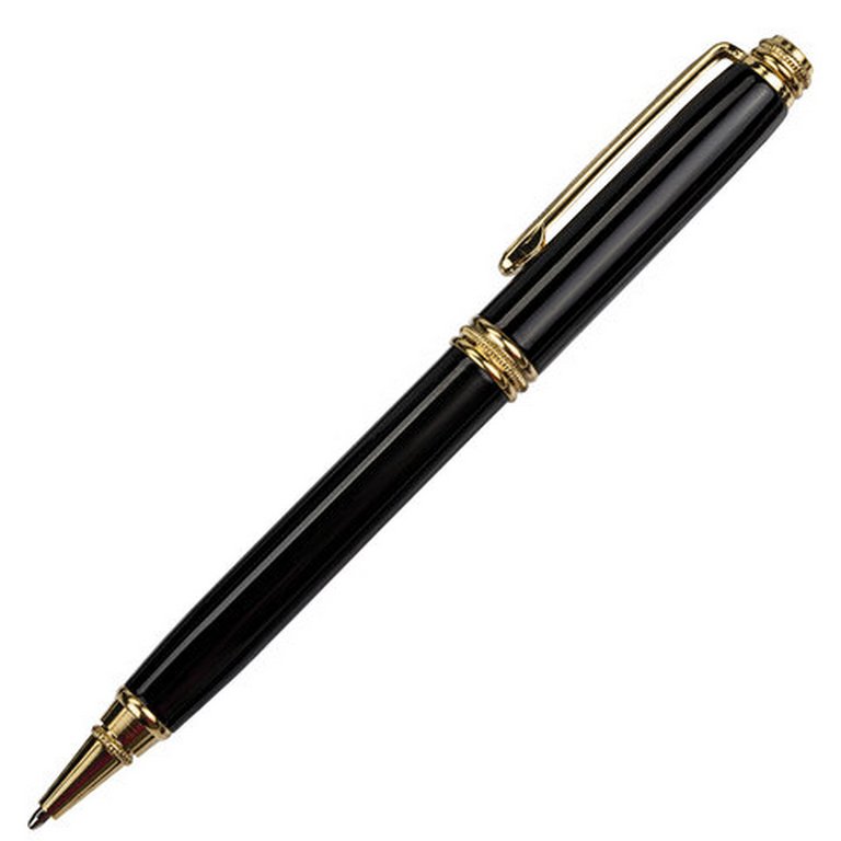 Ручка шариковая Galant "Black" подар.футляр, синяя 0,7мм (стерж.98мм тип Parker)