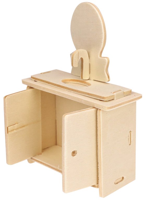 Сборная модель из дерева   60 дет. "МЕБЕЛЬ. ГОСТИНАЯ" 10х7,6х12,5 см